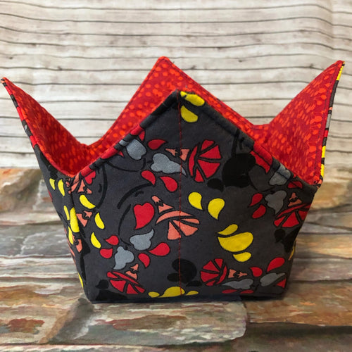 Portable Yarn Bowl - Geometric Flowers